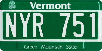 VT license plate NYR751