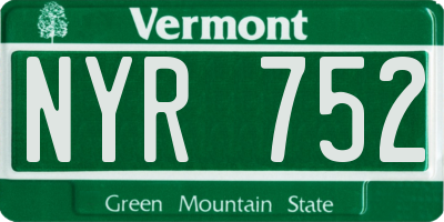 VT license plate NYR752