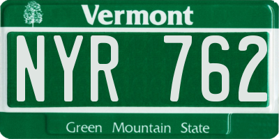 VT license plate NYR762