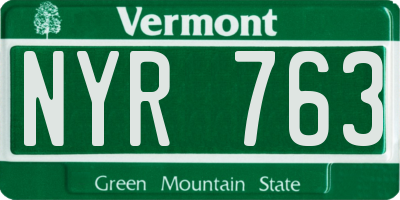 VT license plate NYR763