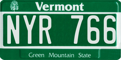 VT license plate NYR766