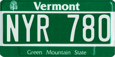 VT license plate NYR780