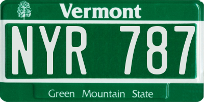 VT license plate NYR787