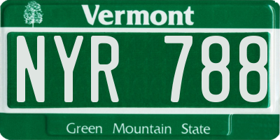 VT license plate NYR788