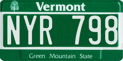VT license plate NYR798