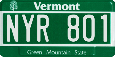 VT license plate NYR801