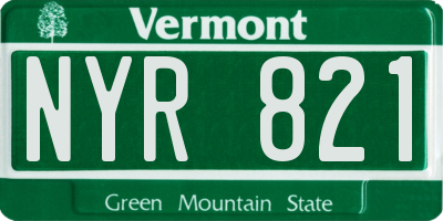 VT license plate NYR821