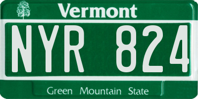 VT license plate NYR824