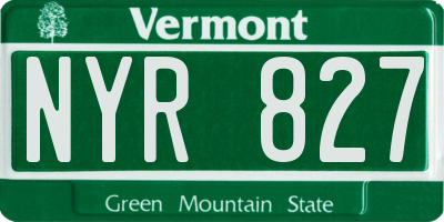 VT license plate NYR827