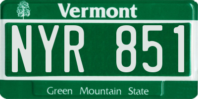 VT license plate NYR851