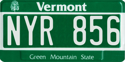 VT license plate NYR856