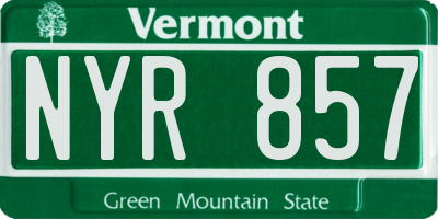 VT license plate NYR857