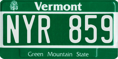 VT license plate NYR859