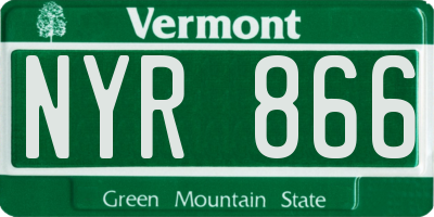 VT license plate NYR866