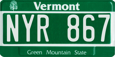 VT license plate NYR867
