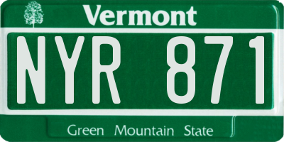 VT license plate NYR871