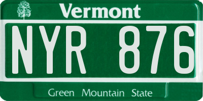 VT license plate NYR876