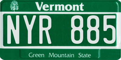 VT license plate NYR885