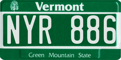 VT license plate NYR886
