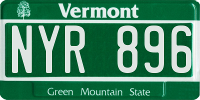 VT license plate NYR896
