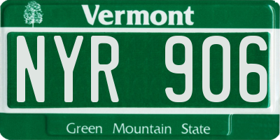 VT license plate NYR906