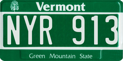 VT license plate NYR913