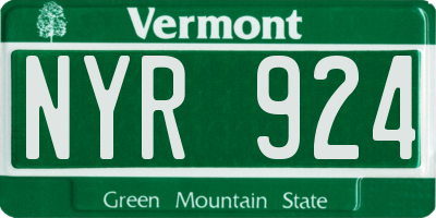 VT license plate NYR924