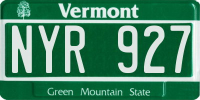 VT license plate NYR927