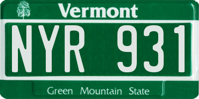 VT license plate NYR931