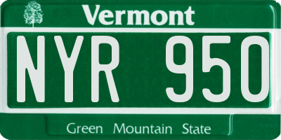VT license plate NYR950