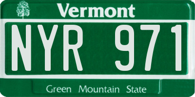 VT license plate NYR971