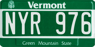 VT license plate NYR976