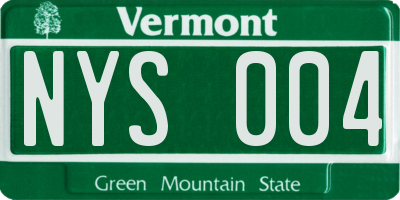 VT license plate NYS004
