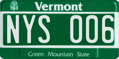 VT license plate NYS006