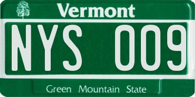 VT license plate NYS009