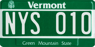 VT license plate NYS010