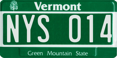 VT license plate NYS014