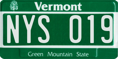 VT license plate NYS019