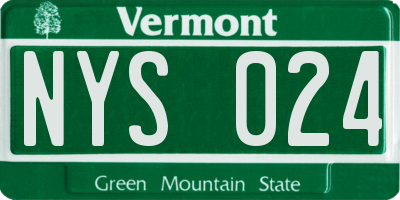 VT license plate NYS024