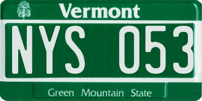 VT license plate NYS053