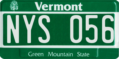 VT license plate NYS056
