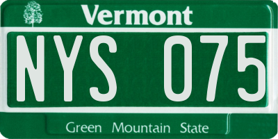 VT license plate NYS075