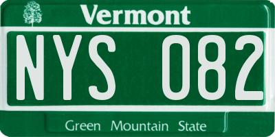 VT license plate NYS082