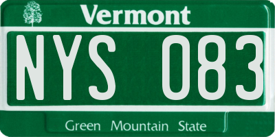 VT license plate NYS083