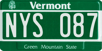 VT license plate NYS087