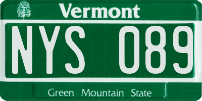 VT license plate NYS089