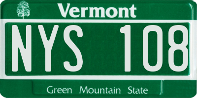 VT license plate NYS108