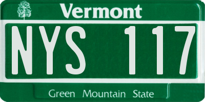 VT license plate NYS117