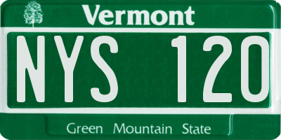 VT license plate NYS120