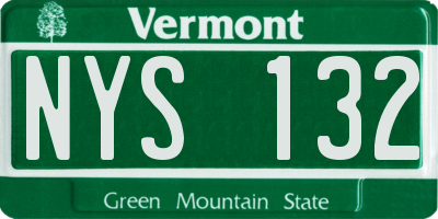 VT license plate NYS132